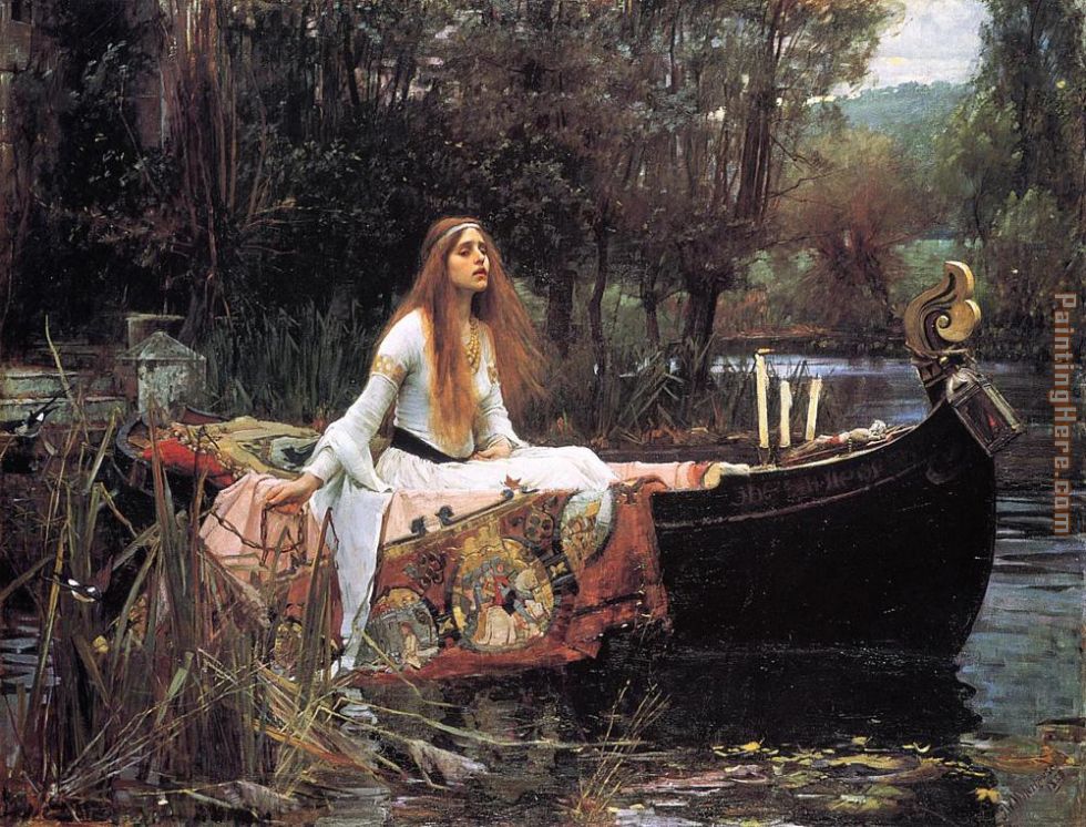 The Lady of Shalott painting - John William Waterhouse The Lady of Shalott art painting